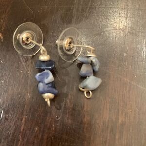 Blue stone dangle earrings